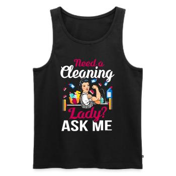 Need A Cleaning Lady - Männer Premium Bio Tank Top - Schwarz - Vorne - Michal (187cm)