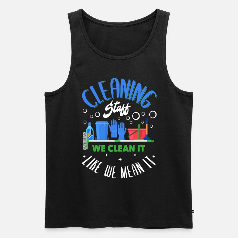 Cleaning Staff - Männer Premium Bio Tank Top - Schwarz