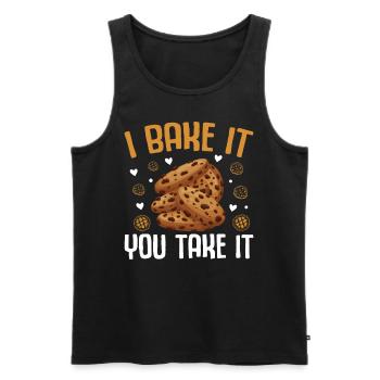 Baking Cookies Boy Scout Cookie Vendor - Men's Premium Organic Tank Top - black - Front - Michal (187cm)