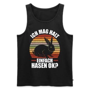 Ich mag halt einfach Hasen OK? Süsses Hasi - Männer Premium Bio Tank Top - Schwarz - Vorne - AI Model Male 178 light (178cm)