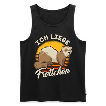 Ich liebe Frettchen Frettchenliebhaber Ferret - Männer Premium Bio Tank Top - Schwarz - Vorne - AI Model Male 178 light (178cm)