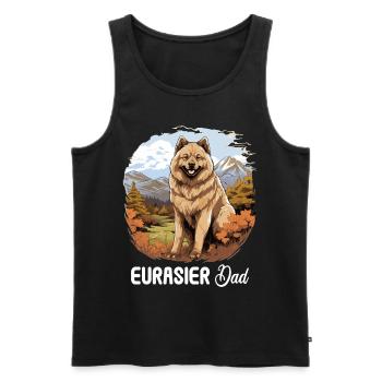 Dog Eurasier - Men's Premium Organic Tank Top - black - Front - AI Model Male 178 light (178cm)