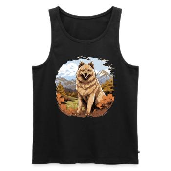Dog Eurasier - Men's Premium Organic Tank Top - black - Front - AI Model Male 178 light (178cm)