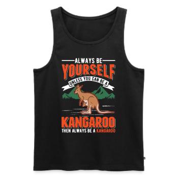 Always be yourself Kangaroo Australia Kangaroo - Men's Premium Organic Tank Top - black - Front - Michal (187cm)