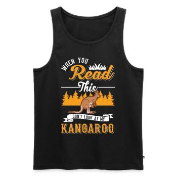 Kangourou d’Australie Kangourou d’Australie - Débardeur bio Premium Homme - noir - Devant - Michal (187cm)