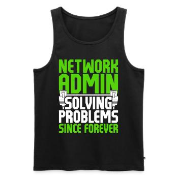 Network administrator - Men's Premium Organic Tank Top - black - Front - AI Model Male 178 light (178cm)