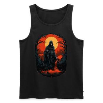 Spooky Halloween Grim Reaper Grim Reaper - Men's Premium Organic Tank Top - black - Front - AI Model Male 178 light (178cm)
