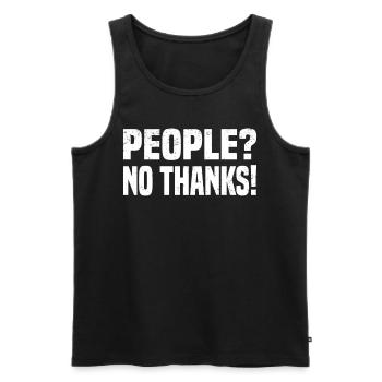 Misanthrop Menschenhasser Asozial Introvertiert - Männer Premium Bio Tank Top - Schwarz - Vorne - AI Model Male 178 light (178cm)