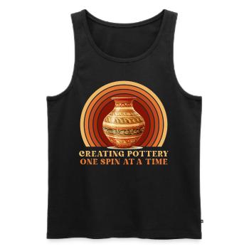 Retro Ceramic Pot Clay Vase Funny Pottery - Männer Premium Bio Tank Top - Schwarz - Vorne - Michal (187cm)