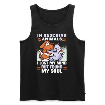 Hunderettungs Designs Für Tierrechtsaktivisten - Männer Premium Bio Tank Top - Schwarz - Vorne - Michal (187cm)