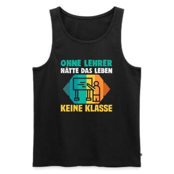 Bester Lehrer Rente Geschenkidee Schüler - Männer Premium Bio Tank Top - Schwarz - Vorne - Michal (187cm)