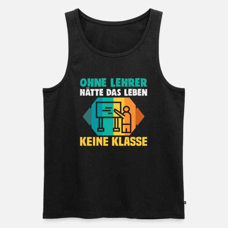 Bester Lehrer Rente Geschenkidee Schüler - Männer Premium Bio Tank Top - Schwarz