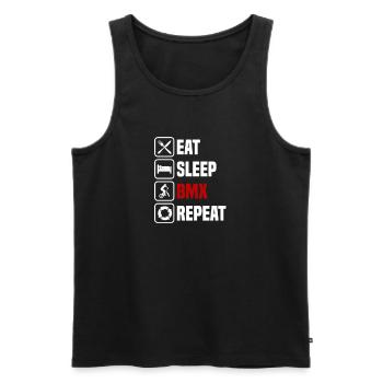 Eating Sleep BMX Repeat - Men's Premium Organic Tank Top - black - Front - Michal (187cm)