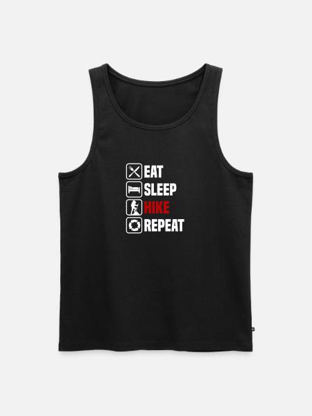 Eat, sleep, hike, repeat - Men's Premium Organic Tank Top - black