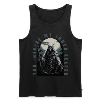Creepy Grim ReaperYou Inspire My Inner Reaper - Men's Premium Organic Tank Top - black - Front - Michal (187cm)