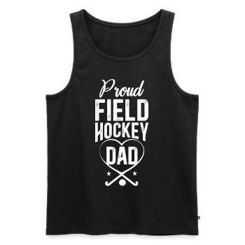 Hockey sur gazon Papa Proud Field - Débardeur bio Premium Homme - noir - Devant - AI Model Male 178 light (178cm)