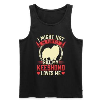 Wolfsspitz ist nicht perfekt Deutscher Spitz - Männer Premium Bio Tank Top - Schwarz - Vorne - Michal (187cm)