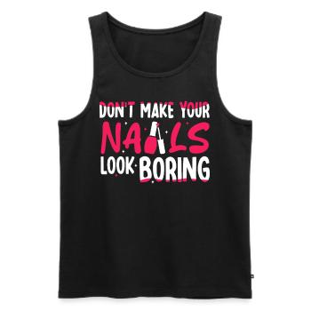 Funny Nail Artist Saying Nail Technician Manicure - Männer Premium Bio Tank Top - Schwarz - Vorne - Michal (187cm)