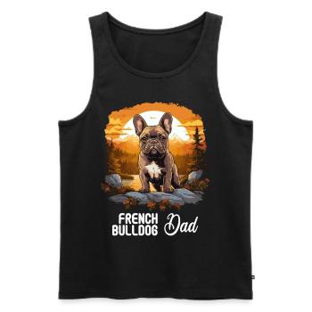 Chien Bouledogue Français - Débardeur bio Premium Homme - noir - Devant - AI Model Male 178 light (178cm)