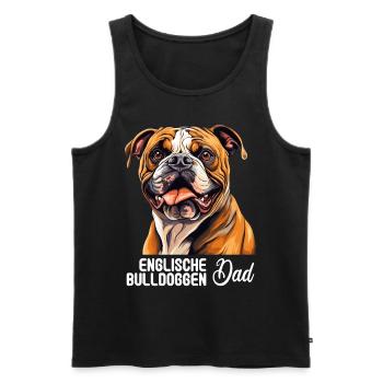 Chien Bouledogue anglais - Débardeur bio Premium Homme - noir - Devant - AI Model Male 178 light (178cm)