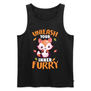 Furry Fandom Fursona Fursuit Fuchs - Männer Premium Bio Tank Top - Schwarz - Vorne - AI Model Male 178 light (178cm)