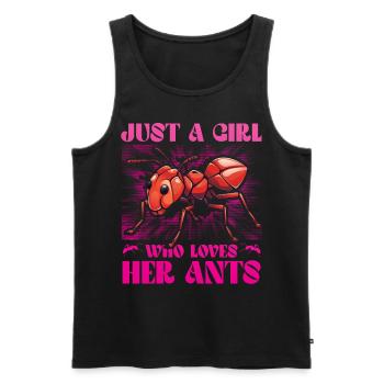 Just a Girl who loves her Ants - Men's Premium Organic Tank Top - black - Front - AI Model Male 178 light (178cm)