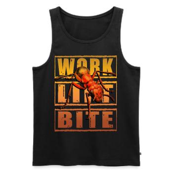 Work Lift Bite Ant - Men's Premium Organic Tank Top - black - Front - AI Model Male 178 light (178cm)