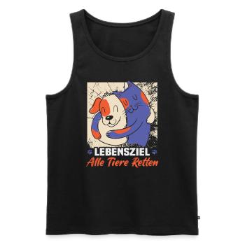 Hunderettungs Designs Für Tierrechtsaktivisten - Männer Premium Bio Tank Top - Schwarz - Vorne - Michal (187cm)