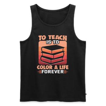 Meilleure idée de cadeau de pension pour les enseignants Étudiant - Débardeur bio Premium Homme - noir - Devant - AI Model Male 178 light (178cm)