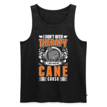 Cane Corso Therapy - Men's Premium Organic Tank Top - black - Front - Michal (187cm)