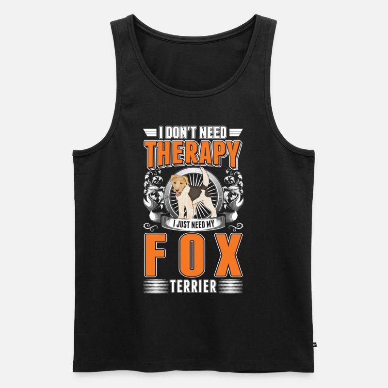 Foxterrier Therapie - Männer Premium Bio Tank Top - Schwarz