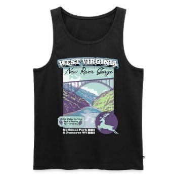 Virginie-Occidentale Vintage, New River Gorge, affiche WPA - Débardeur bio Premium Homme - noir - Devant - Michal (187cm)