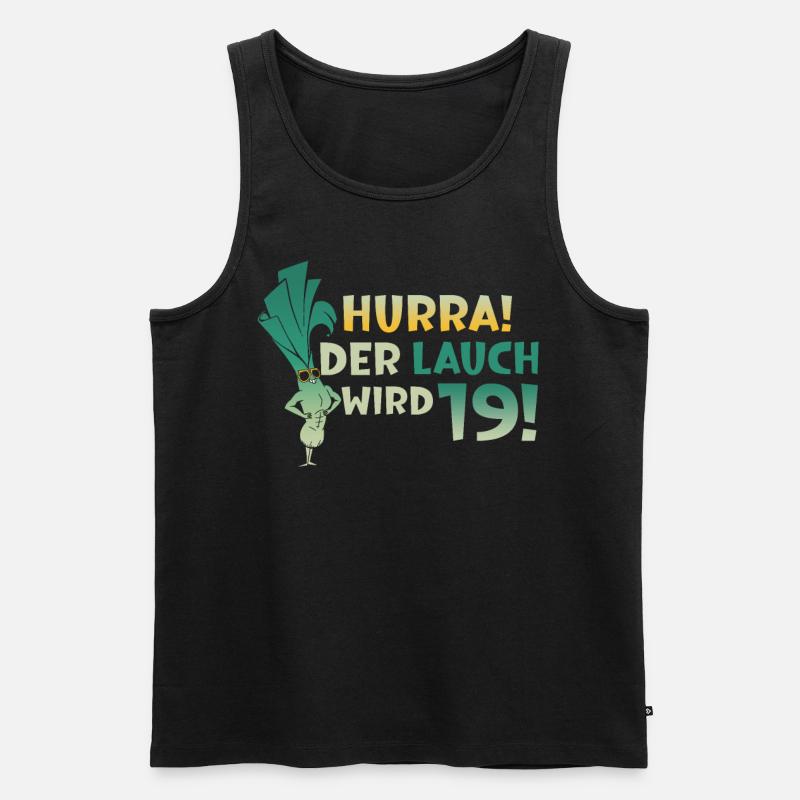 Hurra der Lauch wird 19 - Männer Premium Bio Tank Top - Schwarz