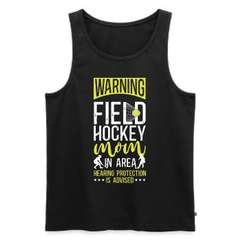Field Hockey Mom Warning Field - Männer Premium Bio Tank Top - Schwarz - Vorne - AI Model Male 178 light (178cm)