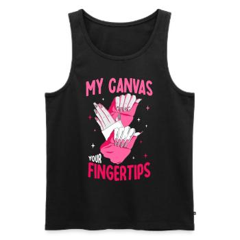 My Canvas Your Fingertips Funny Manicure Stylist N - Männer Premium Bio Tank Top - Schwarz - Vorne - AI Model Male 178 light (178cm)