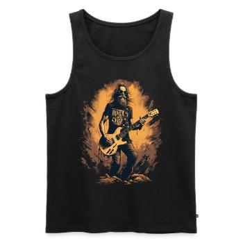 Guitariste Guitare Guitariste Joueur De Guitare Cadeau - Débardeur bio Premium Homme - noir - Devant - Michal (187cm)