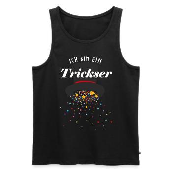 Trickser Hobbyzauberer Illusionist Bühnenmagier - Männer Premium Bio Tank Top - Schwarz - Vorne - Michal (187cm)