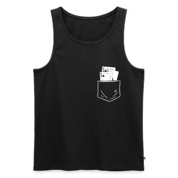 Costume Replacement Card Magic Breast Pocket Card Game - Men's Premium Organic Tank Top - black - Front - AI Model Male 178 light (178cm)