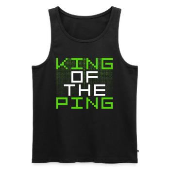 Netzwerkadministrator King Of The Ping - Männer Premium Bio Tank Top - Schwarz - Vorne - AI Model Male 178 light (178cm)