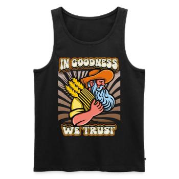 Erntedank, Farmer, vintage Bauer mit Kornähren - Männer Premium Bio Tank Top - Schwarz - Vorne - AI Model Male 178 light (178cm)
