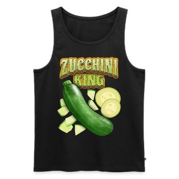 Zucchini King, Funny Vegetable Saying - Men's Premium Organic Tank Top - black - Front - AI Model Male 178 light (178cm)