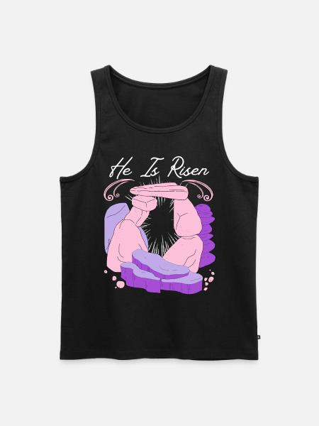 Jesus Christ Resurrection Easter Saying - Men's Premium Organic Tank Top - black
