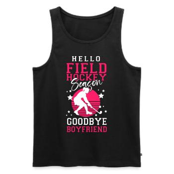 Field Hockey Hello Field Hockey - Männer Premium Bio Tank Top - Schwarz - Vorne - AI Model Male 178 light (178cm)