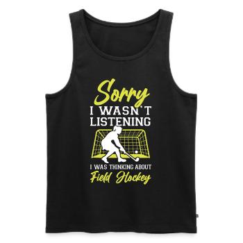 Field Hockey Sorry I Wasn't - Männer Premium Bio Tank Top - Schwarz - Vorne - Michal (187cm)