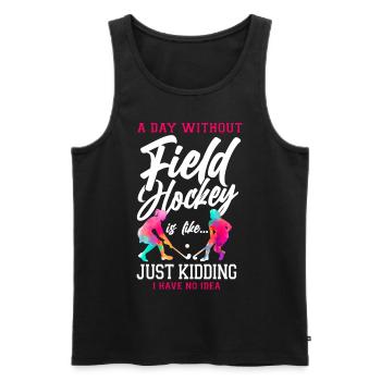 Field Hockey A Day Without Field - Men's Premium Organic Tank Top - black - Front - Michal (187cm)