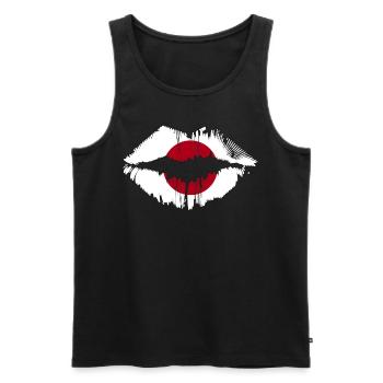Japan Country Flag Japanese Kiss Lips - Männer Premium Bio Tank Top - Schwarz - Vorne - Michal (187cm)