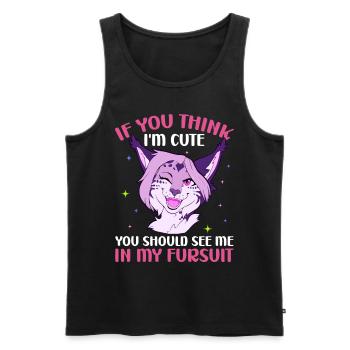 Furry Fandom Fursona Fuchs - Männer Premium Bio Tank Top - Schwarz - Vorne - AI Model Male 178 light (178cm)