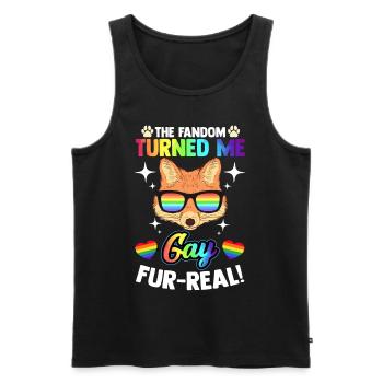 LGBTQ Furry Fandom Fursona Fursuit Fox - Men's Premium Organic Tank Top - black - Front - Michal (187cm)