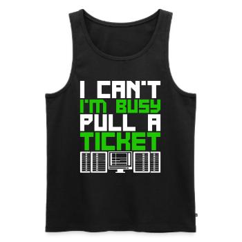 Netzwerkadministrator Pull A Ticket - Männer Premium Bio Tank Top - Schwarz - Vorne - AI Model Male 178 light (178cm)