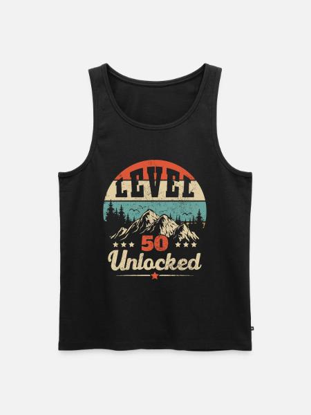 Level 50 Unlocked - Men's Premium Organic Tank Top - black